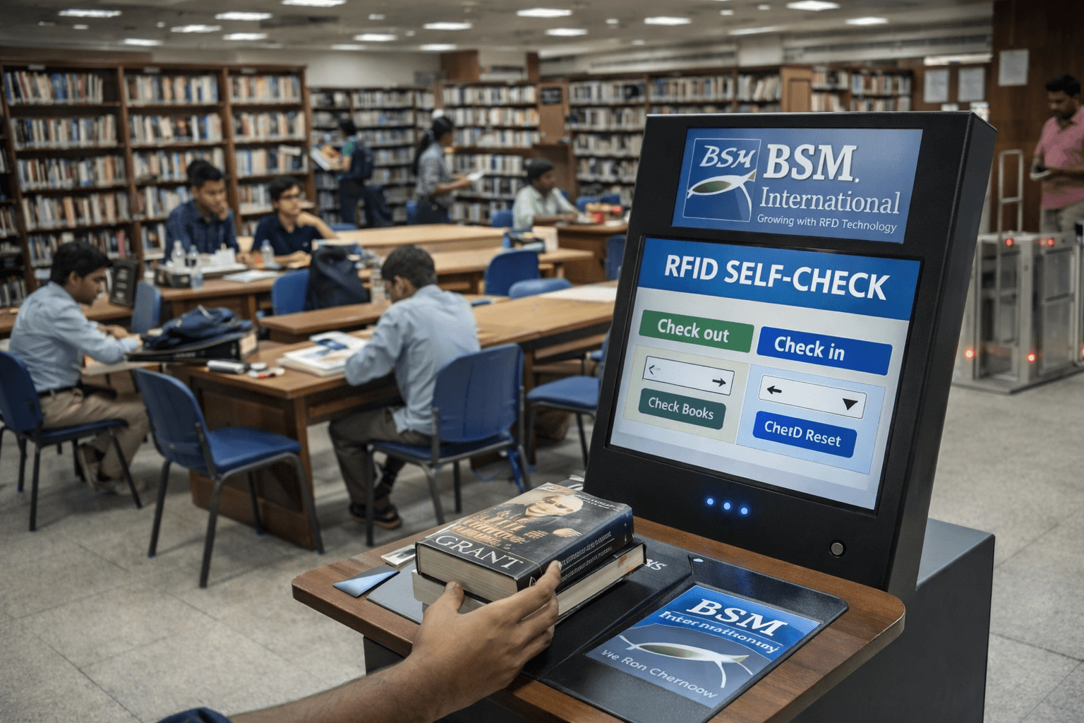 Library Smart Display System with RFID/Barcode Technology